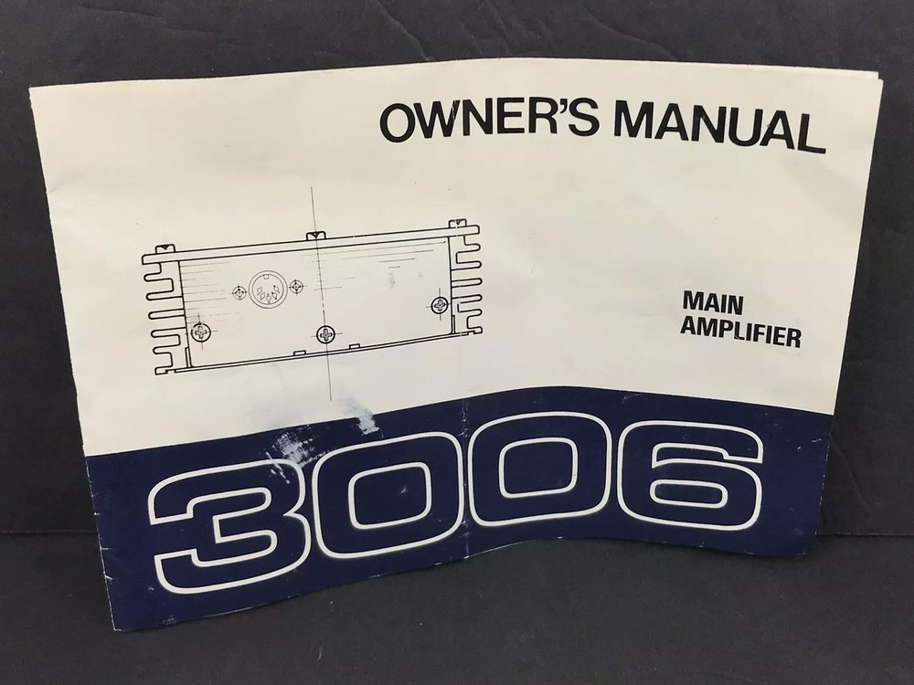 Alpine 3006 Main Amplifier Owner’s Manual