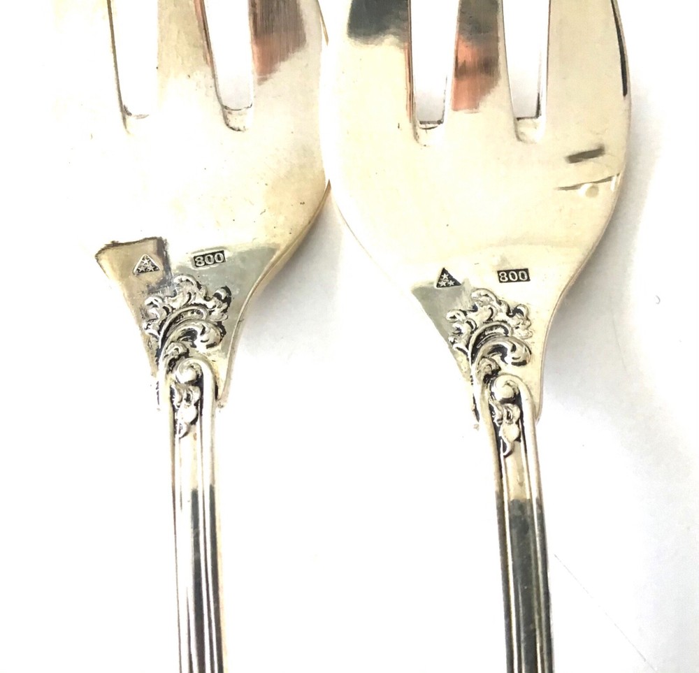 WOLFERS Belgian Solid Silver 800 ouster forks 18/PS crown box