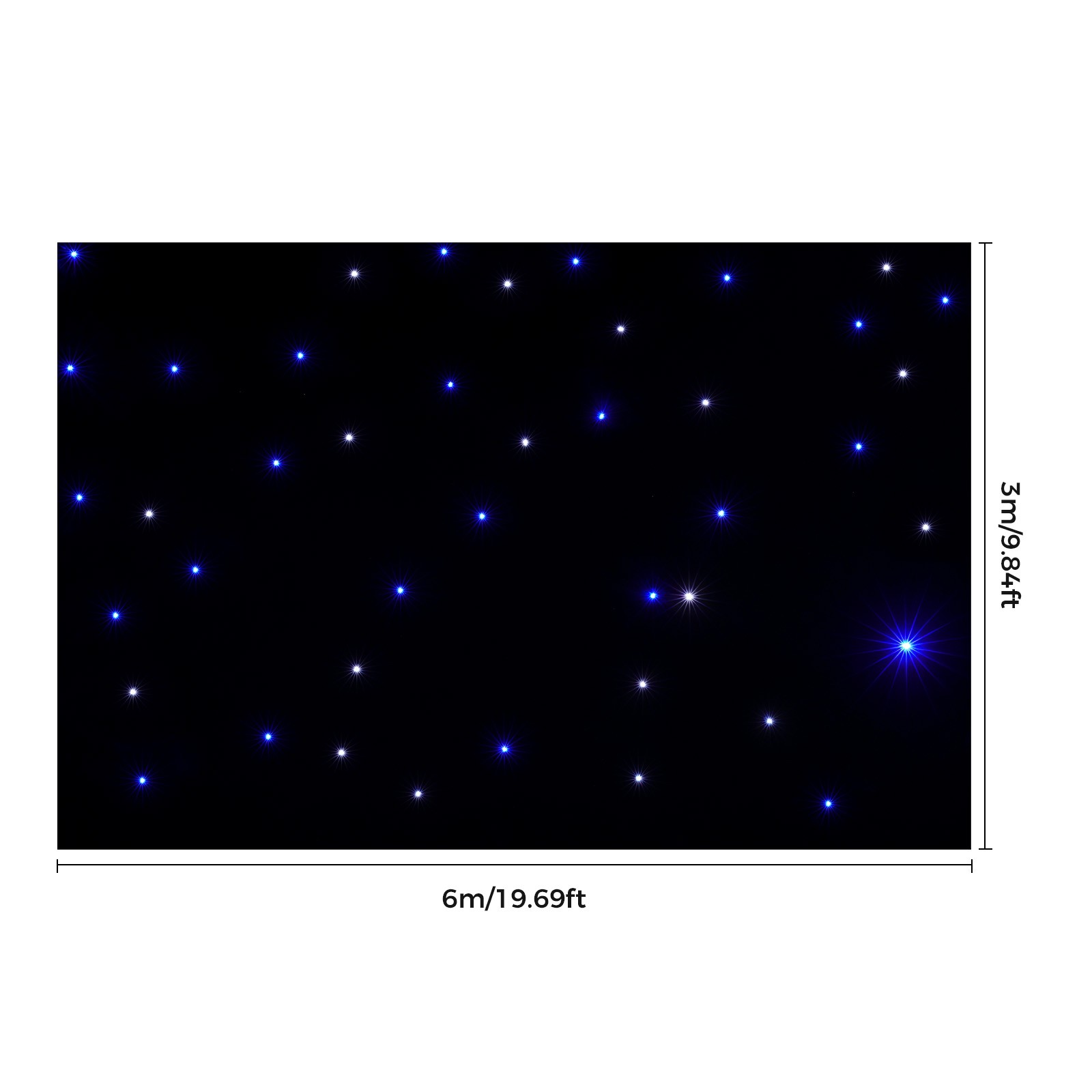 LED Star Stage Backdrop Star Curtain DMX512 Background Starry Sky W/ Controller