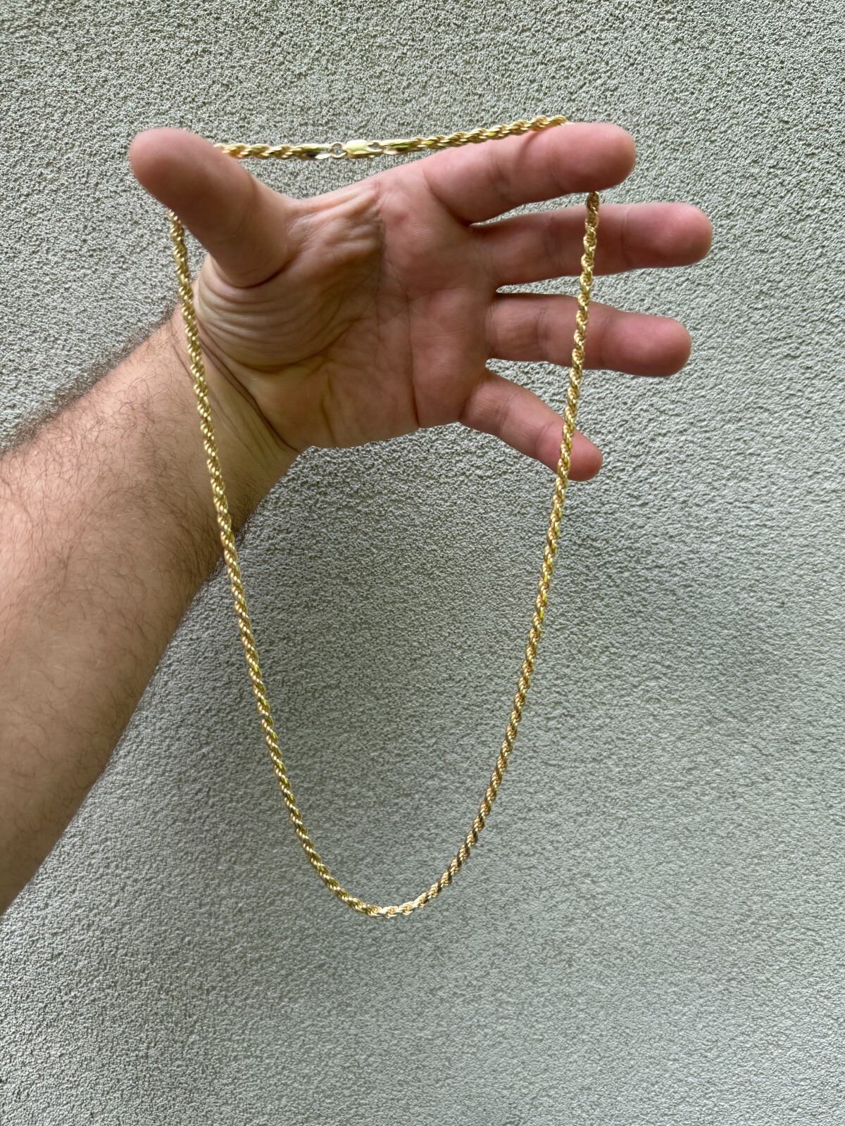 Men's Women's Real 14k Gold Plated Solid 925 Sterling Silver Rope Chain 1.5-5mm