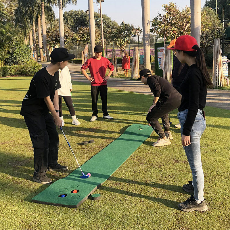 Golf BeerPong Game Set Green Mat,Golf Putting Mat Indoor Putting Green With Club