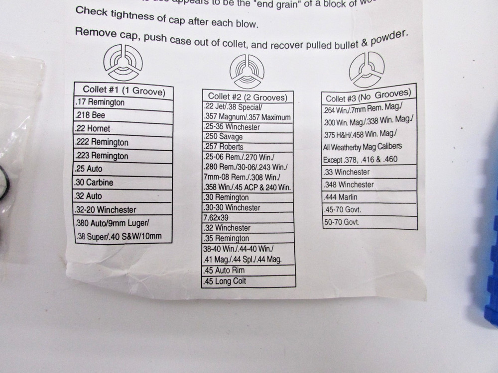 MIDWAY IMPACT BULLET PULLER w/ COLLETS #1, #2, #3