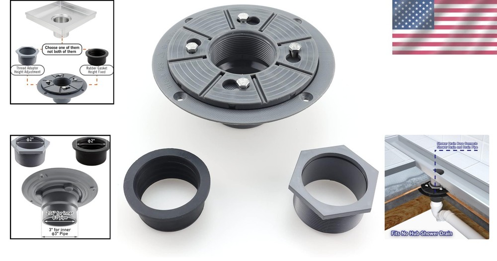 Corrosion-Resistant 2-Inch Shower Drain Base Kit - Complete Installation Package