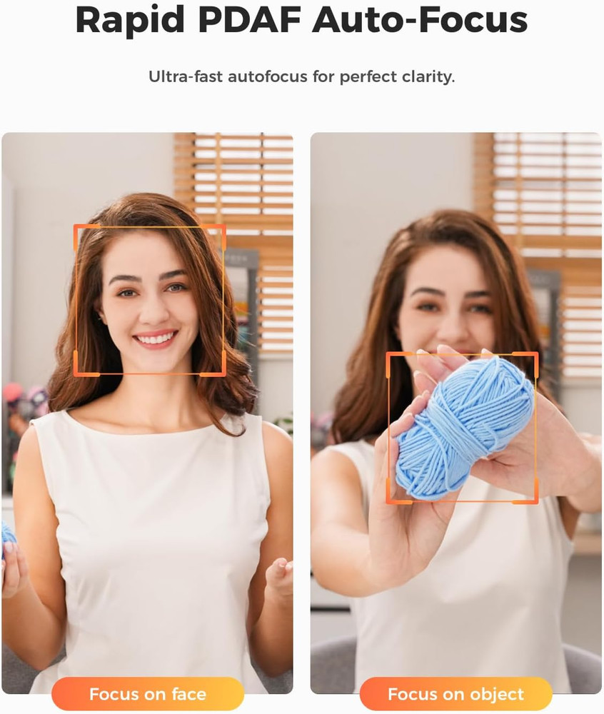 Tiny 2 Lite 4K Webcam for PC, AI Tracking PTZ Streaming Camera with 1/2" Sensor,