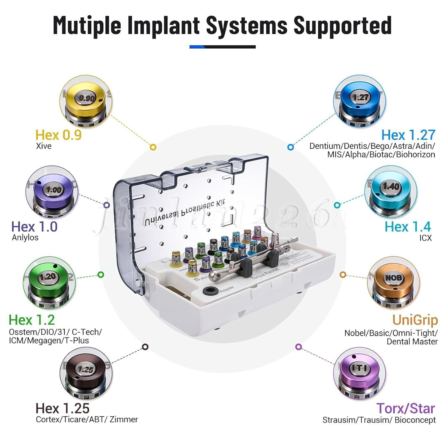 Universal Implant Prosthetic Kit Screwdriver Hex Driver Torque Wrench