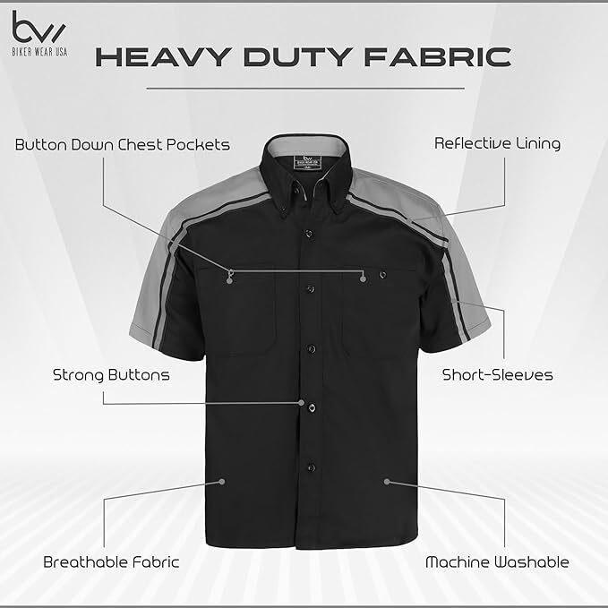 Men's Mechanical Industrial Work Shirt with Reflective Lining