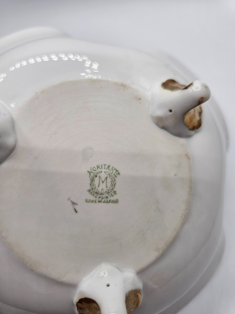 VTG. Noritake 3-Footed Bowl Rose Pattern