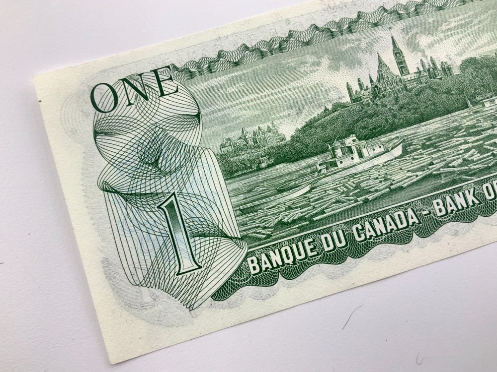 One 1973 Canada 1 Dollar Banknote Order Multiple for Consecutive JJ751