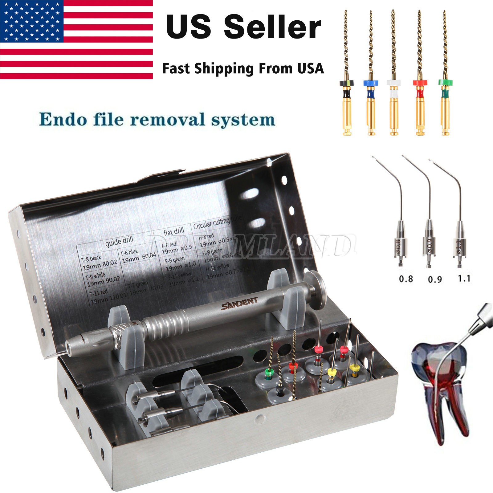 Dental Broken File Extractor Endodontic File Removal System Kit Endo Root Canal