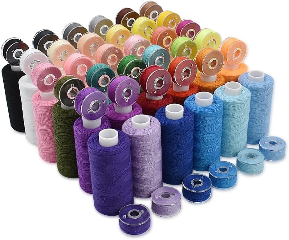 72 Pcs Prewound Bobbins & Thread Spools, 36 Colors, 400 Yards Each