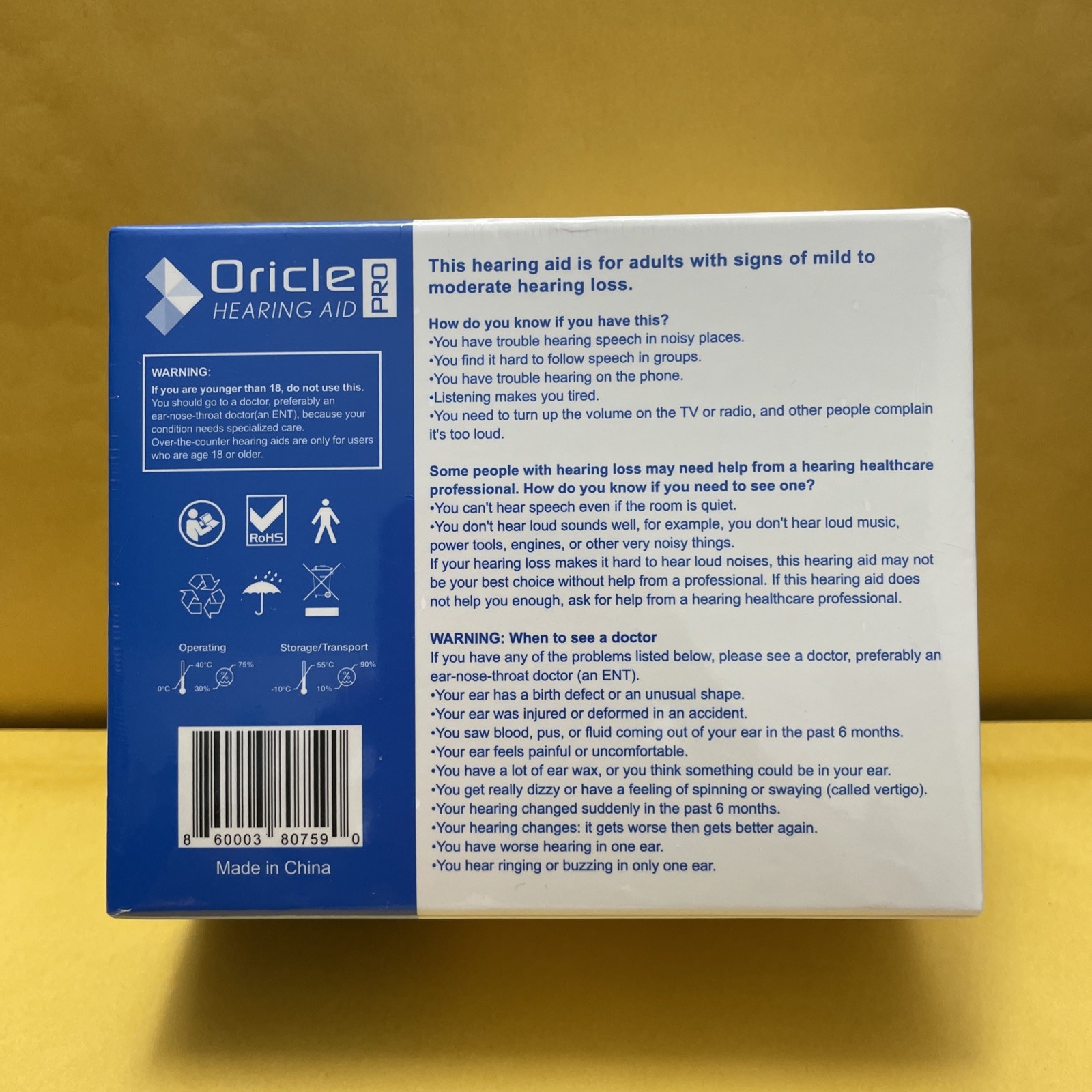 Oracle PRO Hearing Aids for Seniors 16 Channel 48 Hour Battery + Case New