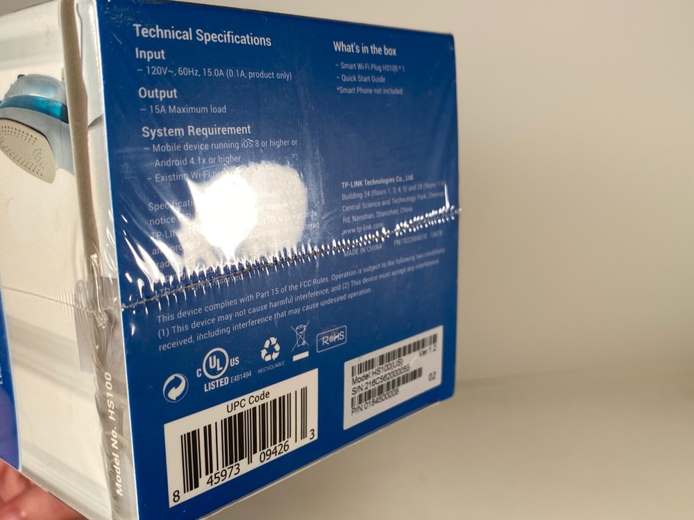 TP-Link Smart Wi-Fi Plug (HS100), New Sealed