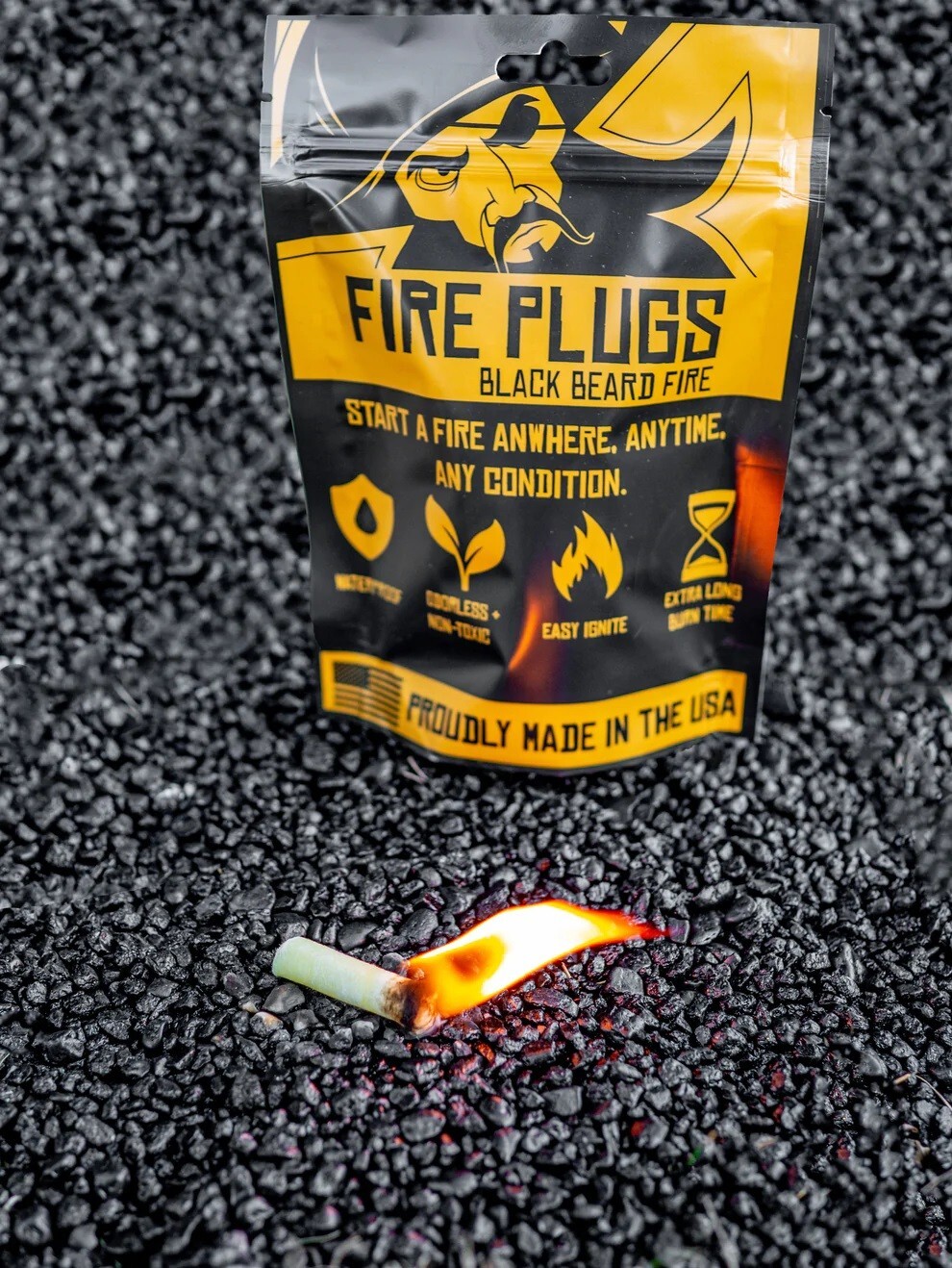 Black Beard Fire Plugs Fire Starter - Fire Starting Tinder - Made in the USA