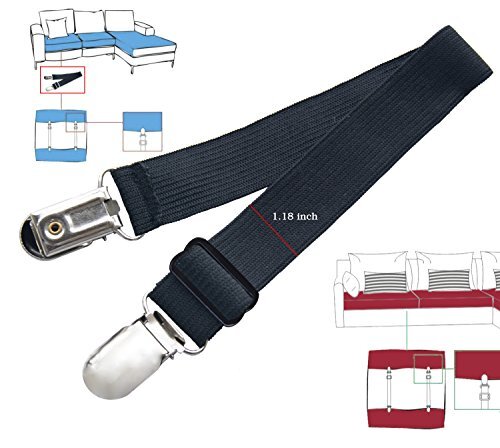 8 Pack Adjustable Sheet Clips, Bed Sheet Holder Straps Bed Fitted Sheet Black