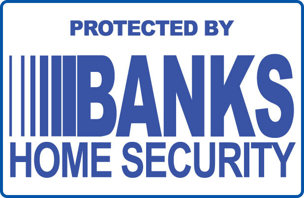 SECURITY SIGN - 1 Banks Security Systems - Blue #PS-413