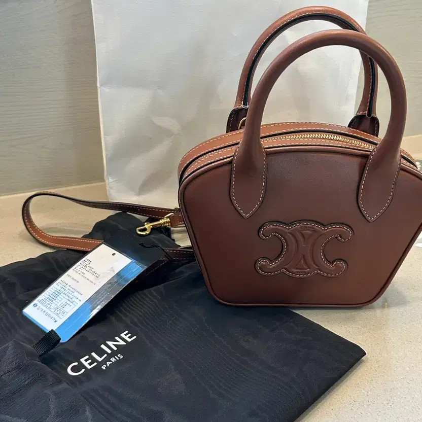 Celine Bowling Bag Tan