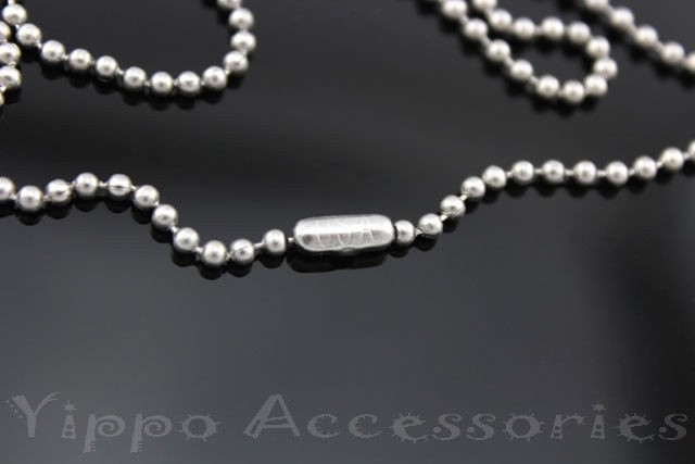 27" Inch Military Spec Stainless Steel Army Dog Tag 2.4mm Ball Chain Lot