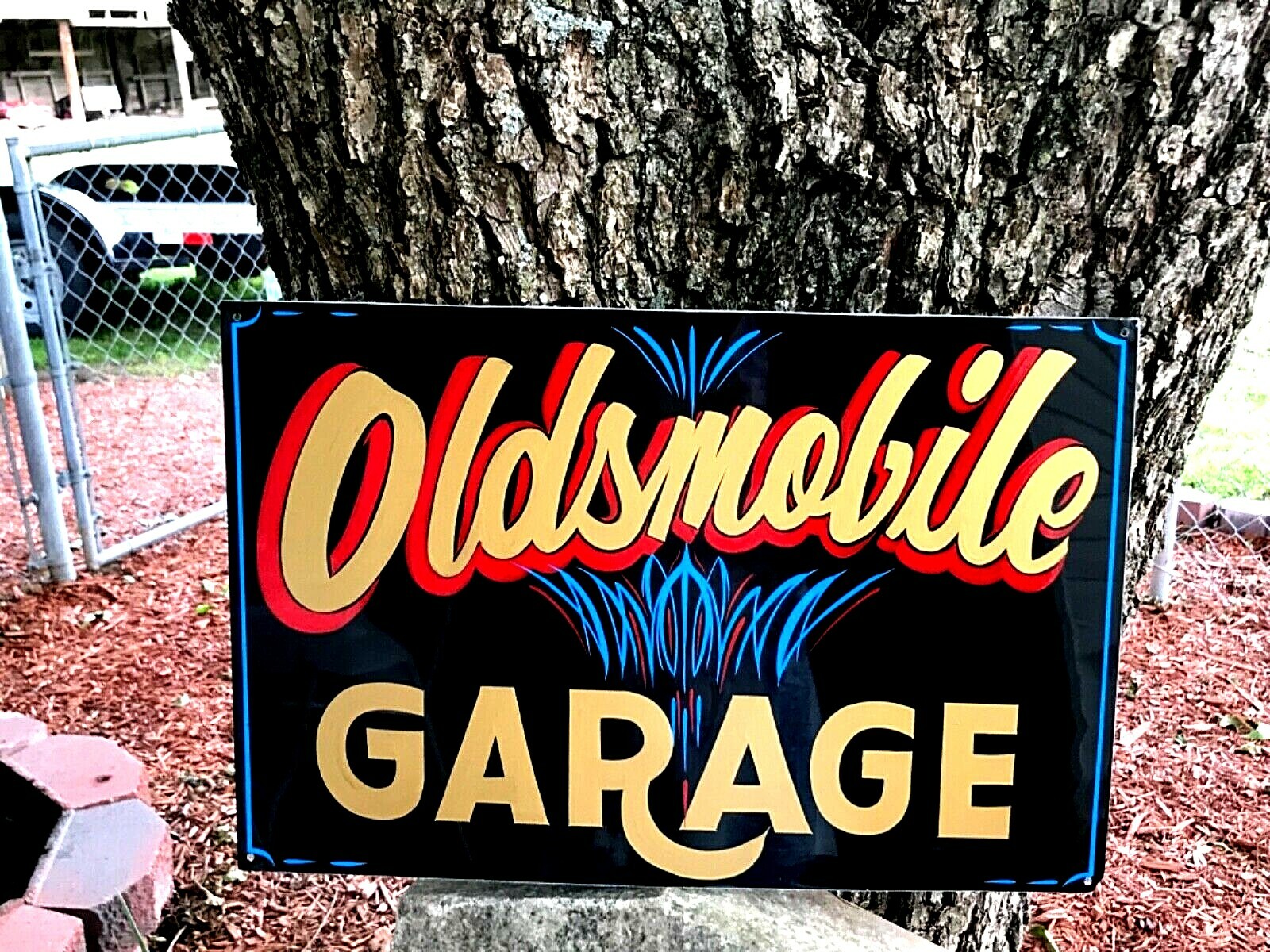 Personalized " BIKER " GARAGE SHOP Hand Painted Bike Motorcycle SIGN Pinstripe