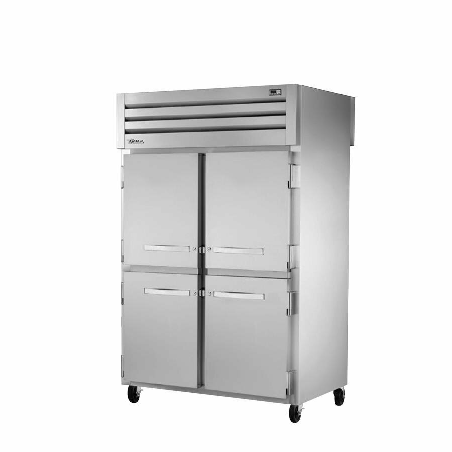 True STR2RPT-4HS-2G-HC Pass-Thru 2 Section Solid Half Front / Glass Rear Door...
