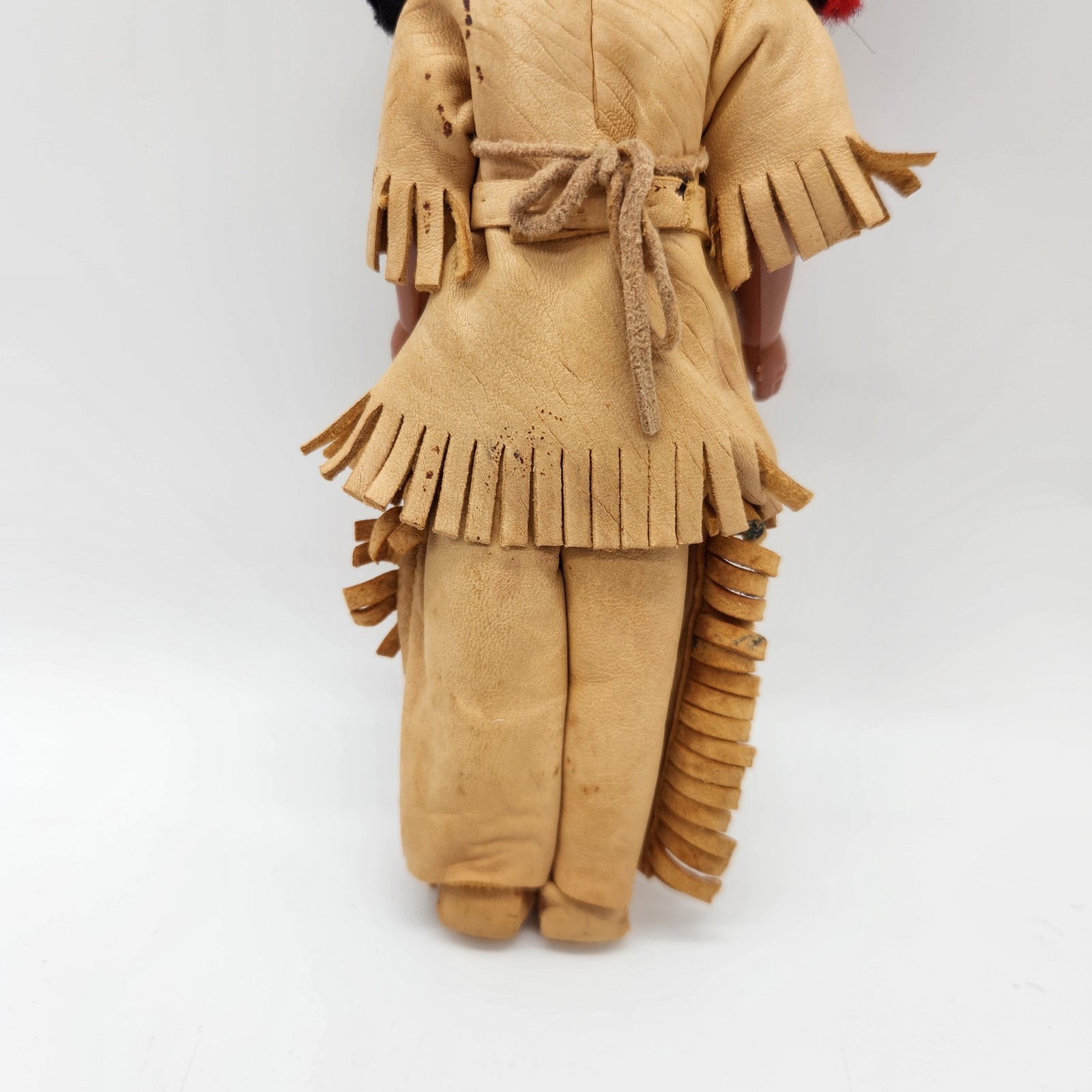 Vintage Plastic Native American Indian Girl Doll 7.5"