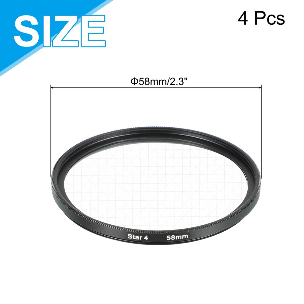 58mm Star Filter, Starburst Filter Camera 4 Points 6 Points 8 Points 12 Points