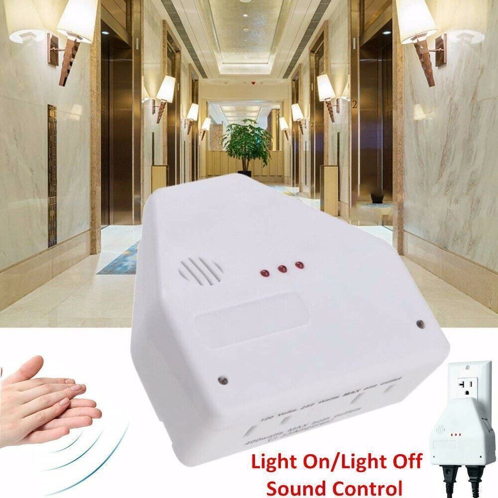 Convenient Sound activated Clap On/Off Light Switch Wall Socket Outlet Adapter