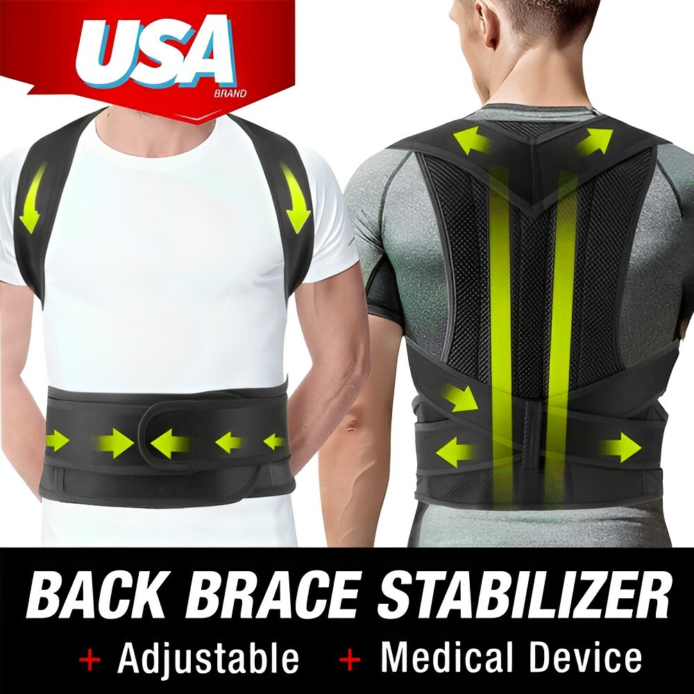 Medical Scoliosis Posture Corrector Spine Back Support Shoulder Brace Belt USPS