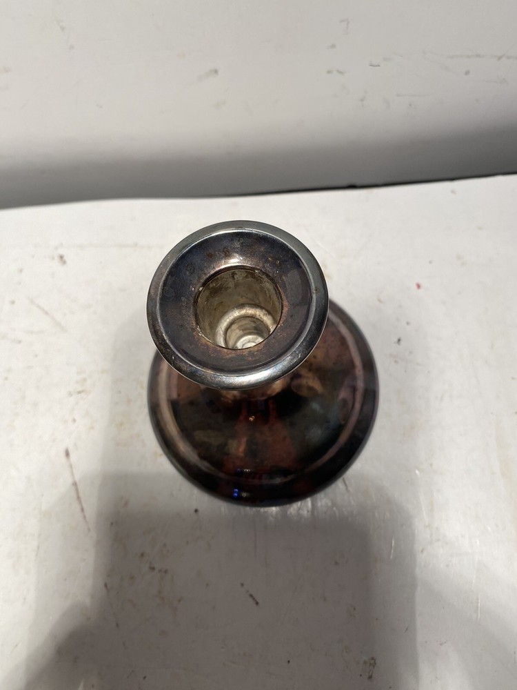 VTG Hand Crafted Candle Holder International Silver Company USA 4in H 3.75 B2