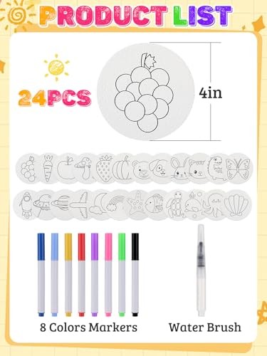 Pre-Designed Thicken Magic Puffy Paint Kit - Includes 24 Pcs 4in Foam Texture