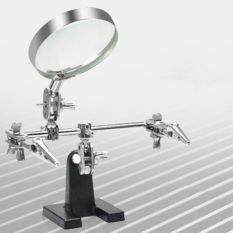 Soldering Iron Stand with Magnifier Third Hand Clamp.