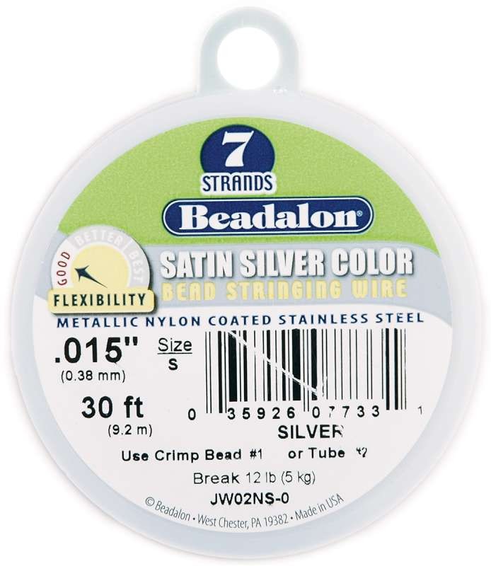 Stringing Wire 7-Strand .015"X30' Satin Silver