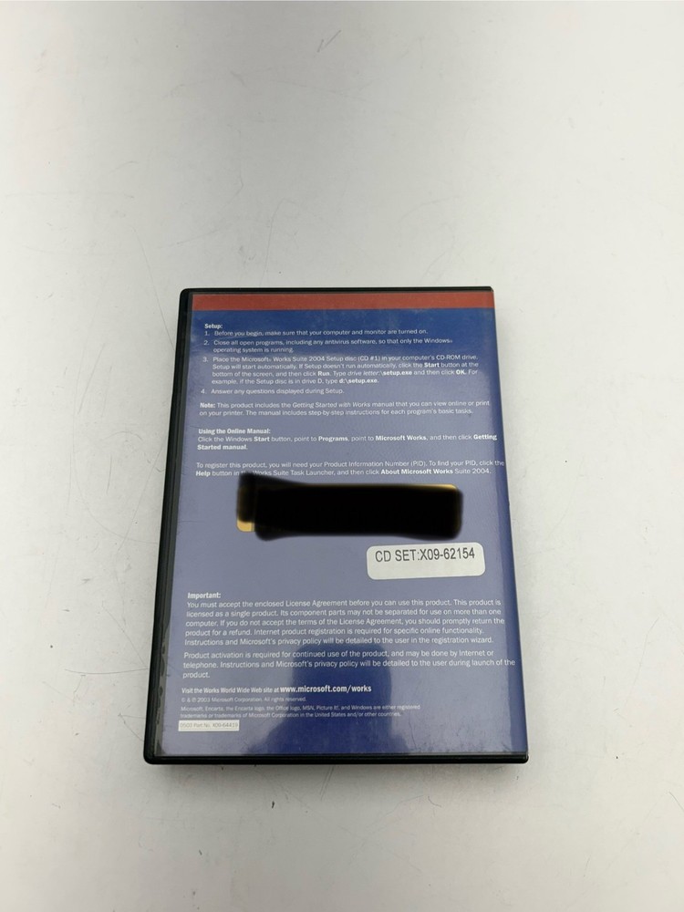 Microsoft Works Suite 2004 PC Software 5 disc and Key