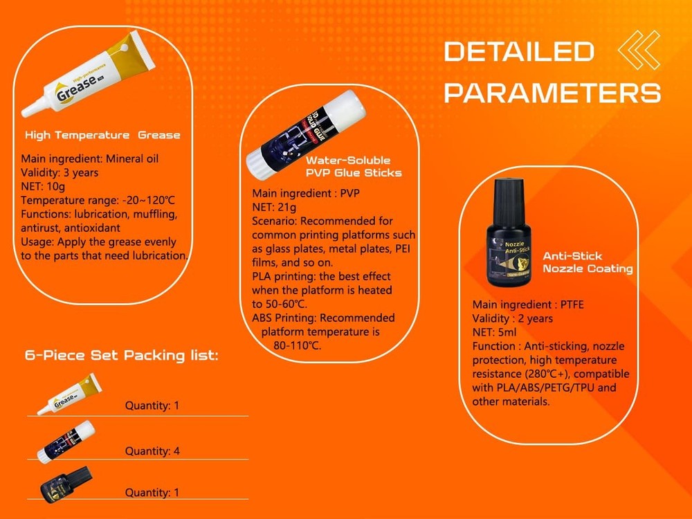 Essential 3D Printing Kit Includes 3D Printer Glue Sticks Adhesive for Hot Be...