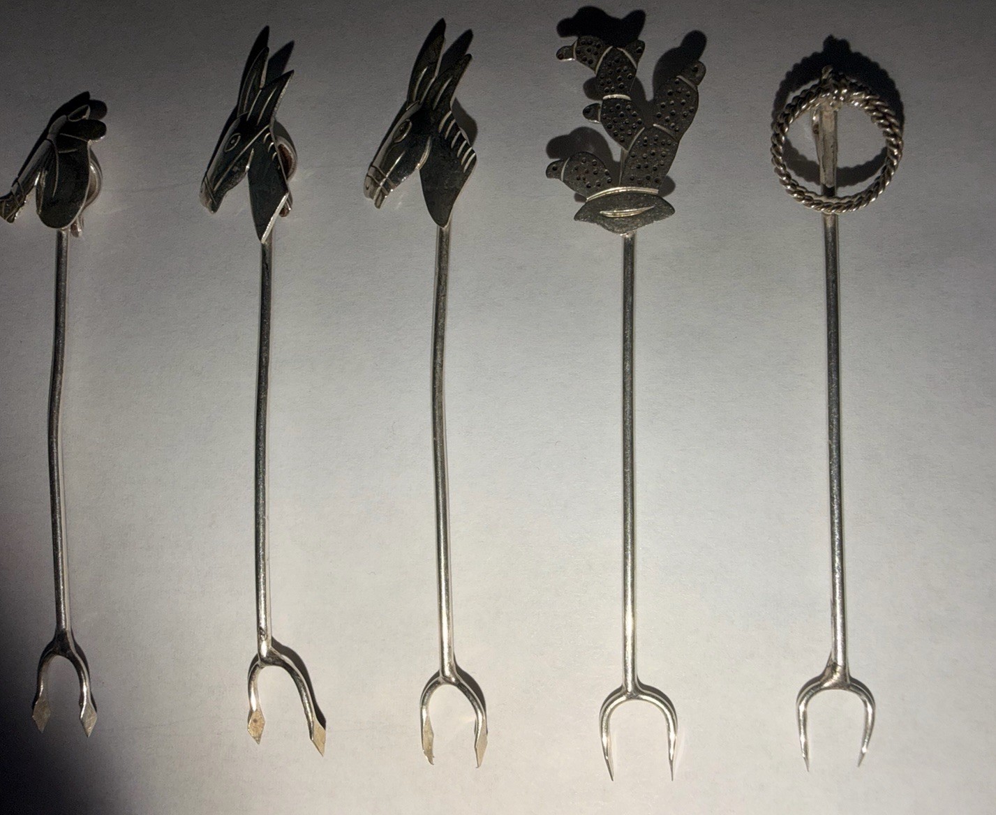 Set/22 Southwest Style Vintage Mexican Sterling Silver .925 CP Appetizer Picks