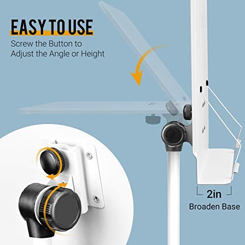 Sheet Music Stand & Tabletop Music Stand Solid Back Standard Version White