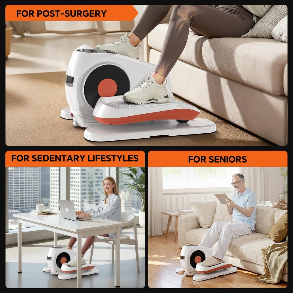 Under Desk Elliptical Machine with Remote Control 16 Adjustable Speed Electric