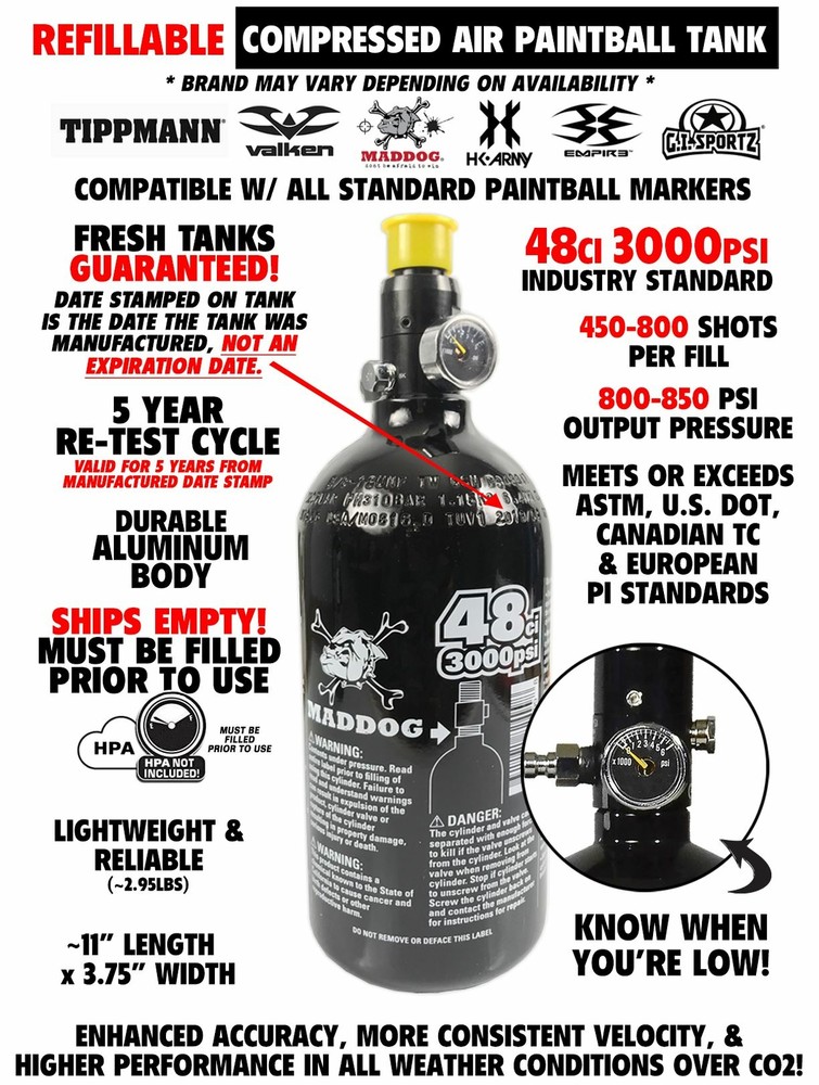 Maddog Tippmann 98 Custom BASIC Titanium HPA Paintball Gun Starter Package