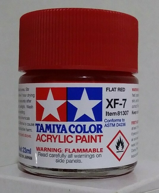 Tamiya acrylic paint XF-7 Red, 23ml.