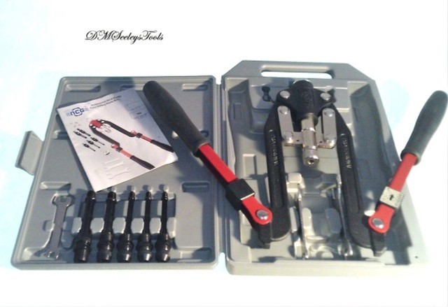 20" Long Arm Folding Handle Rivet Nut Tool Puller with Metric Mandrels