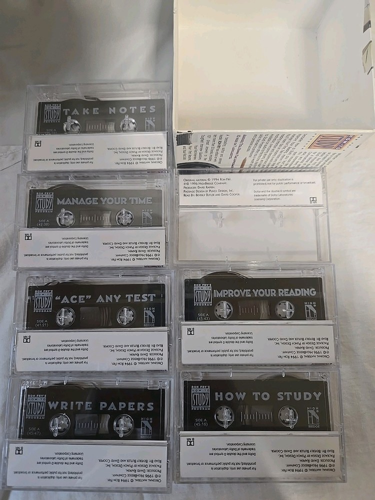 Ron Fry's How to Study Program 6- Audio Cassette Tapes Study Course