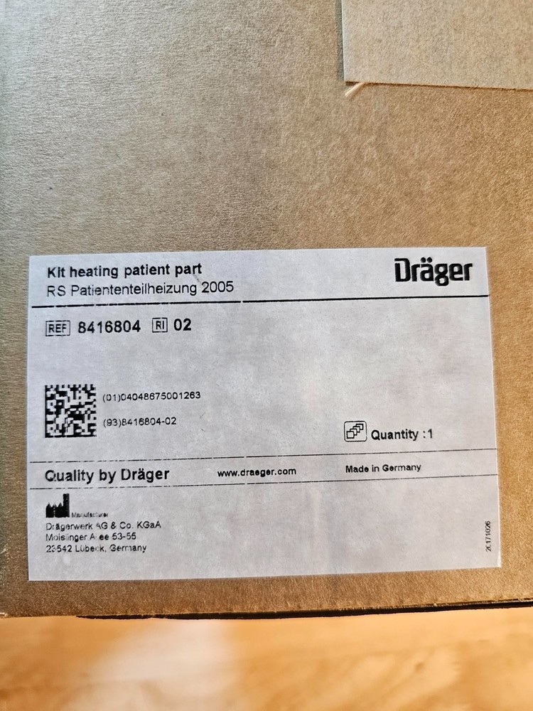 Drager Kit Heating Patient Part REF: 8416804-02