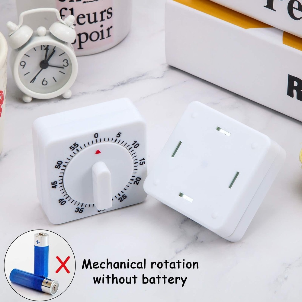 2 Pieces 60 Minute Visual Kitchen Timer Hour Mini Countdown Mechanical Timer