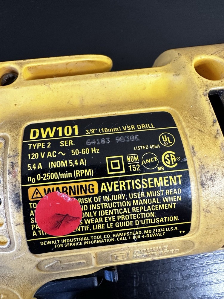 Dewalt DW101 3/8 VSR Drill With Chuck Tested