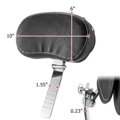 Adjustable Driver Backrest Rider Backrest Pad Chrome Studded Compatible with