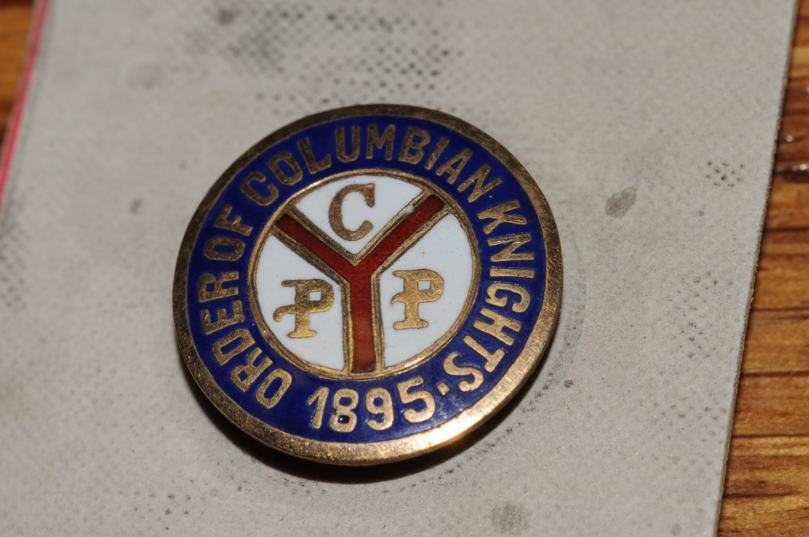 Order Of Columbian Knights 1895 Fraternal Organization Lapel Pin Gold Filled*