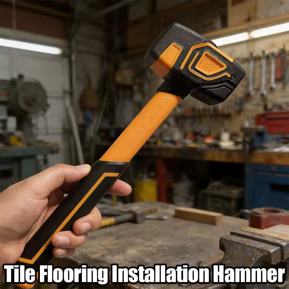 Multifunctional rubber hammer tile soft rubber percussion hammer square hammer