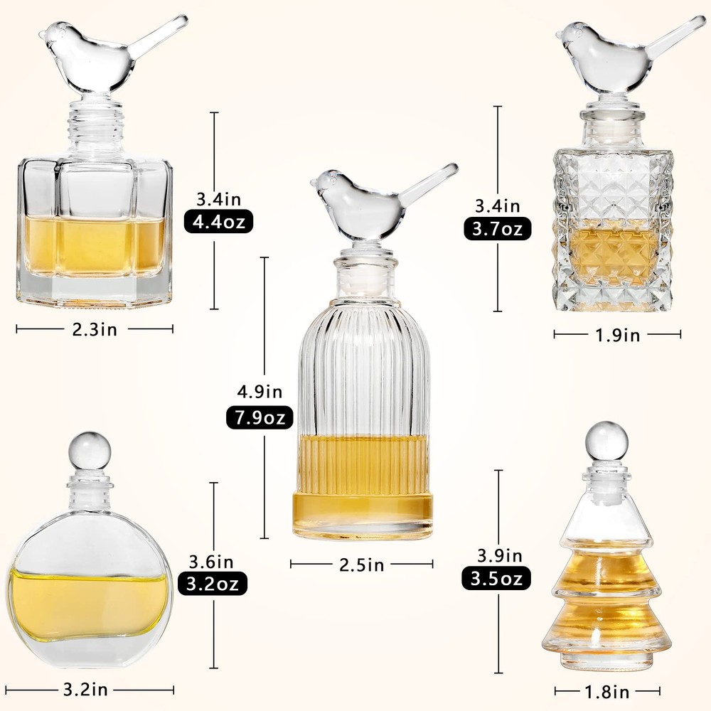 Gift Set-Glass Diffuser Bottles Set of 5 Reed Diffuser Bottle Clear Empty Dec...