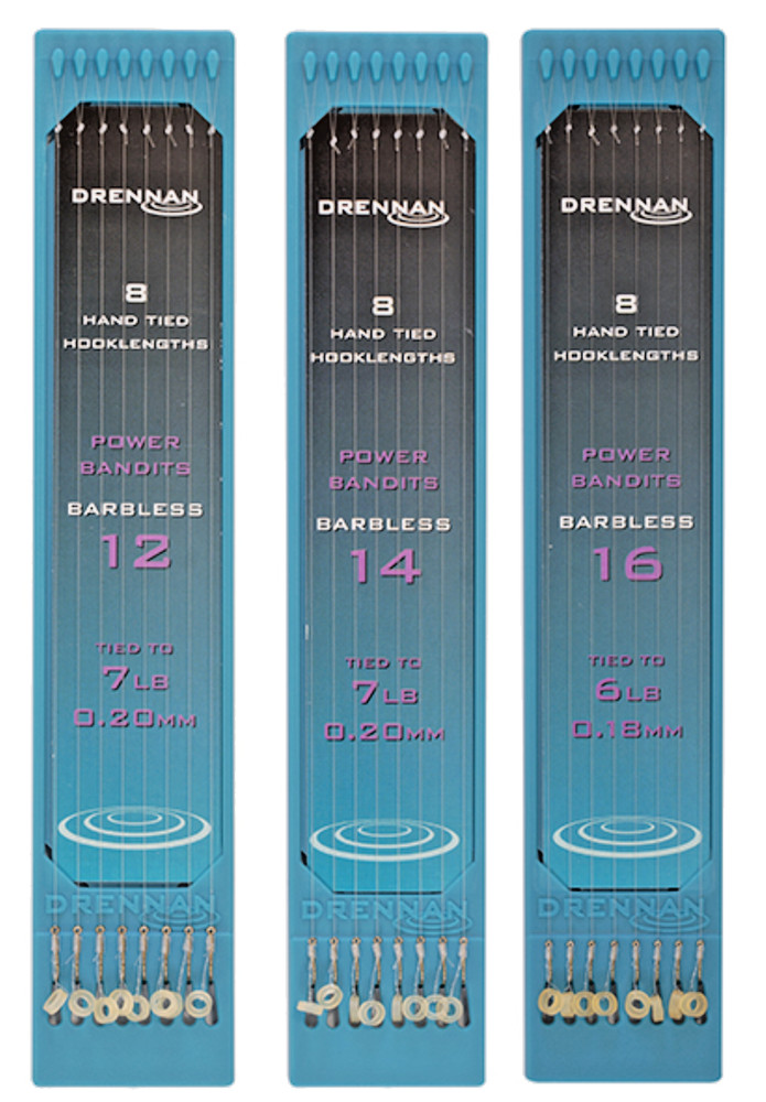 DRENNAN POWER PUSHSTOPS BARBLESS HAND TIED HOOKLENGTHS - Packet