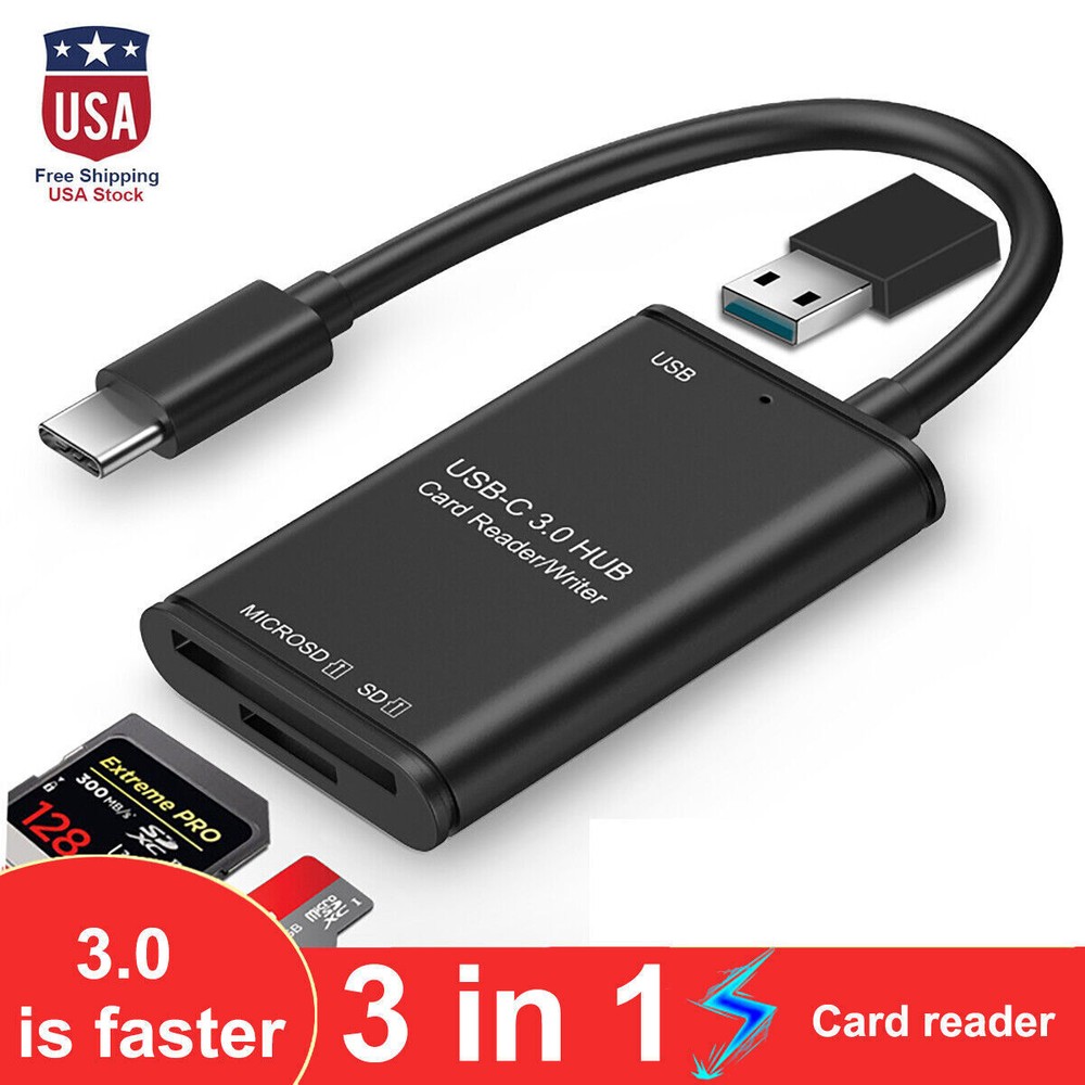 USB C to SD Card Reader Writer OTG Adapter USB 3.0 Micro SD Memory Card Reader