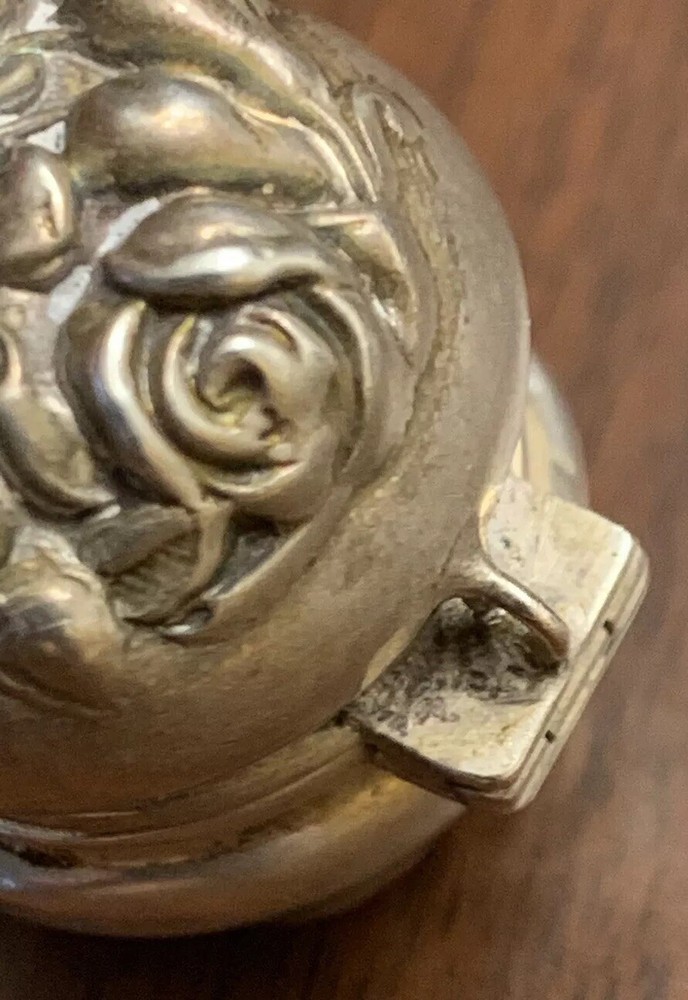 Antique Sterling Thimble Holder, Chatelaine, Repousse Design